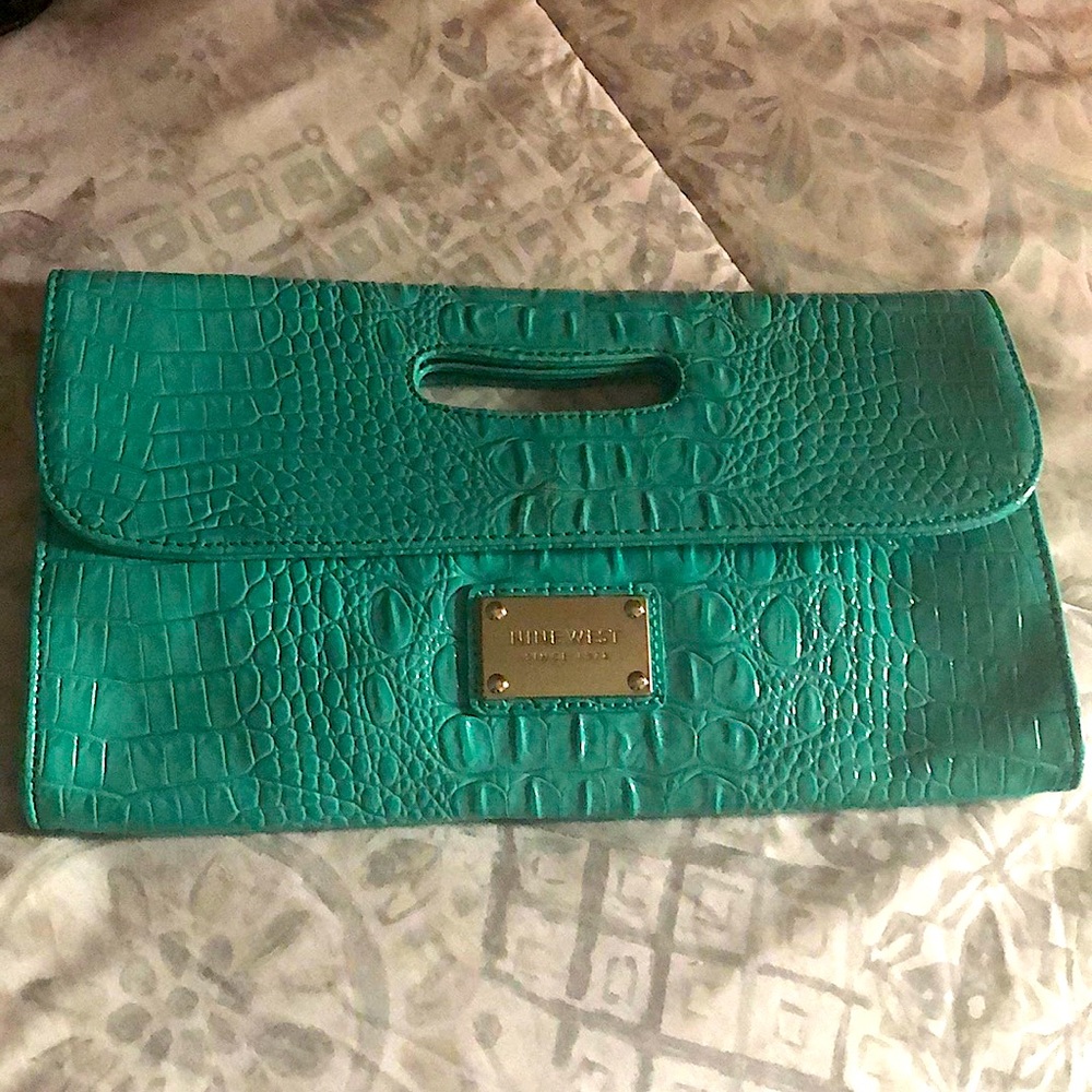 Turquoise clutch from Nine West